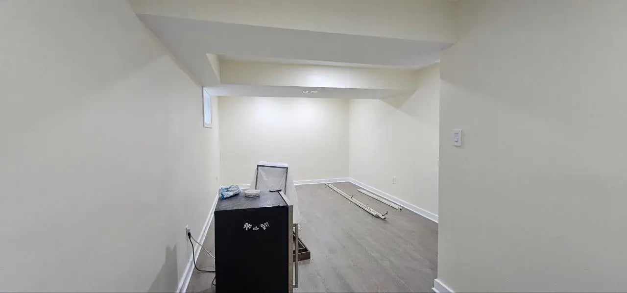 Bright finished basement room