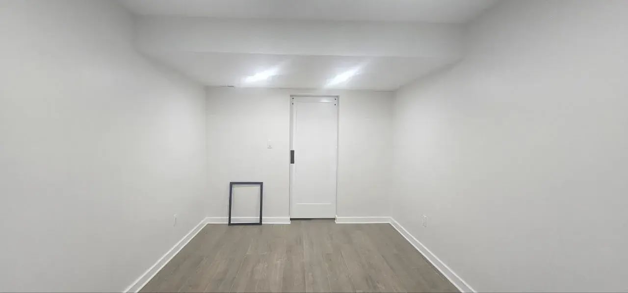 Finished basement room with new interior door