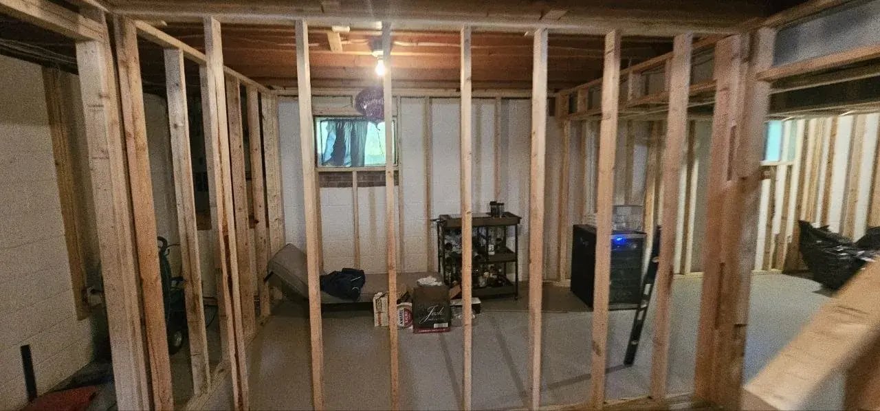 Framing around the basement window