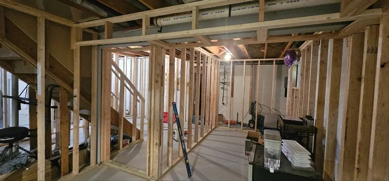 Wall framing for the office and library