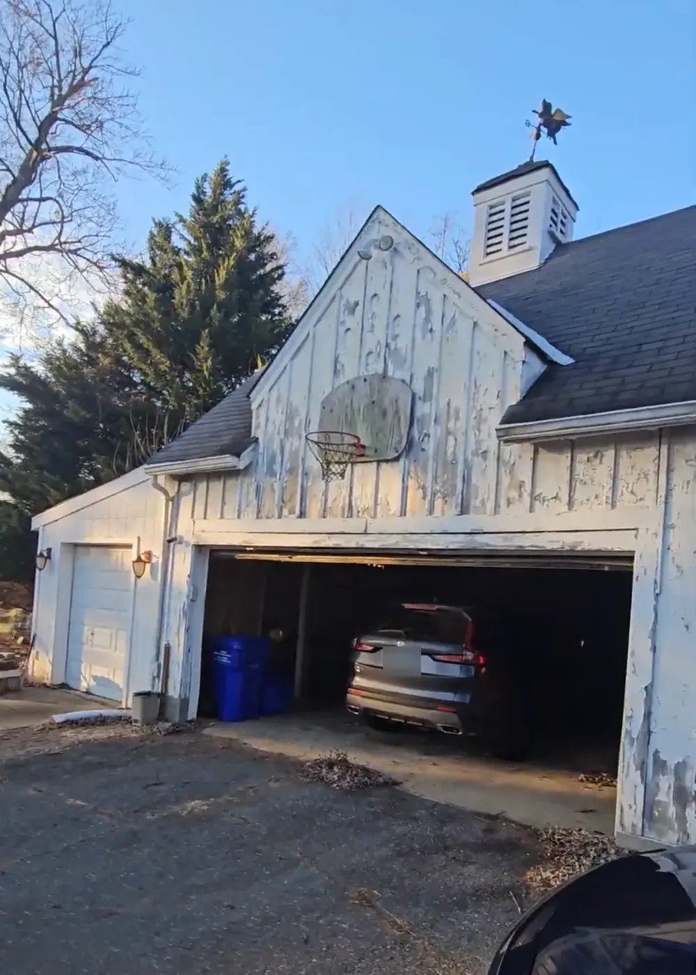 Front of the old garage in Silver Spring, MD before renovation