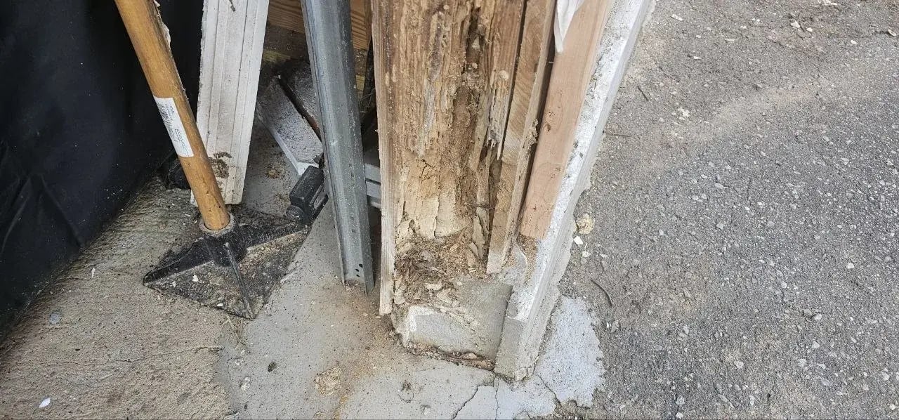 Rotted garage door jamb