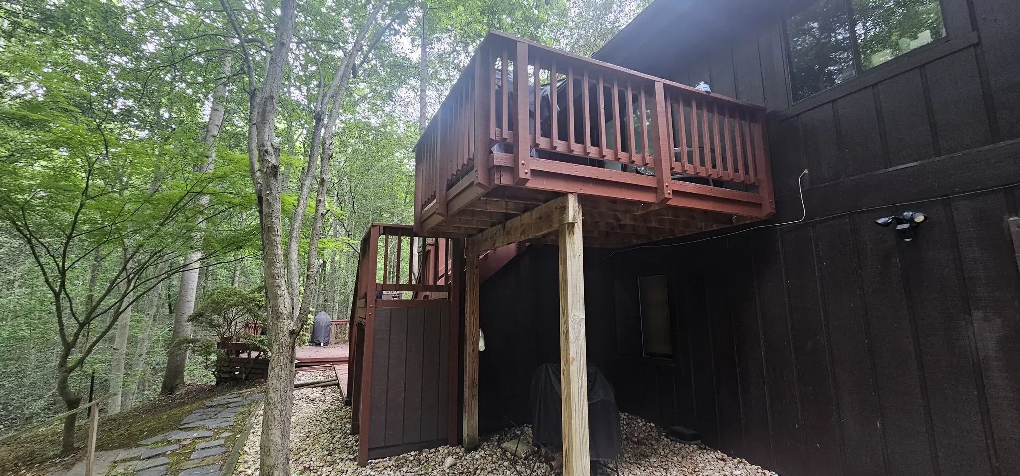 Empty space under the old upper deck before renovation
