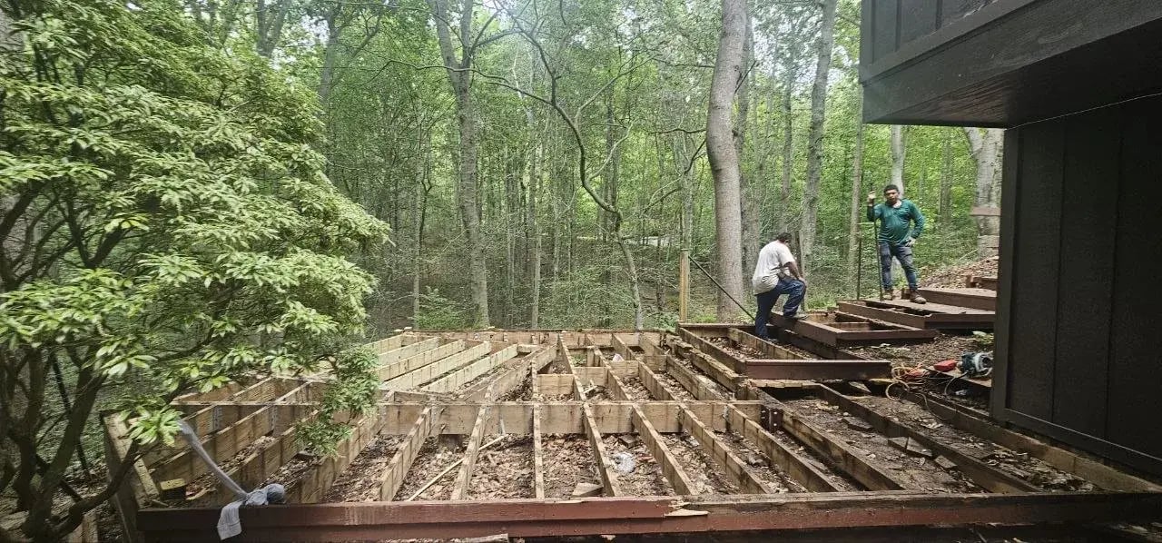 Deck stripped down to the old frame