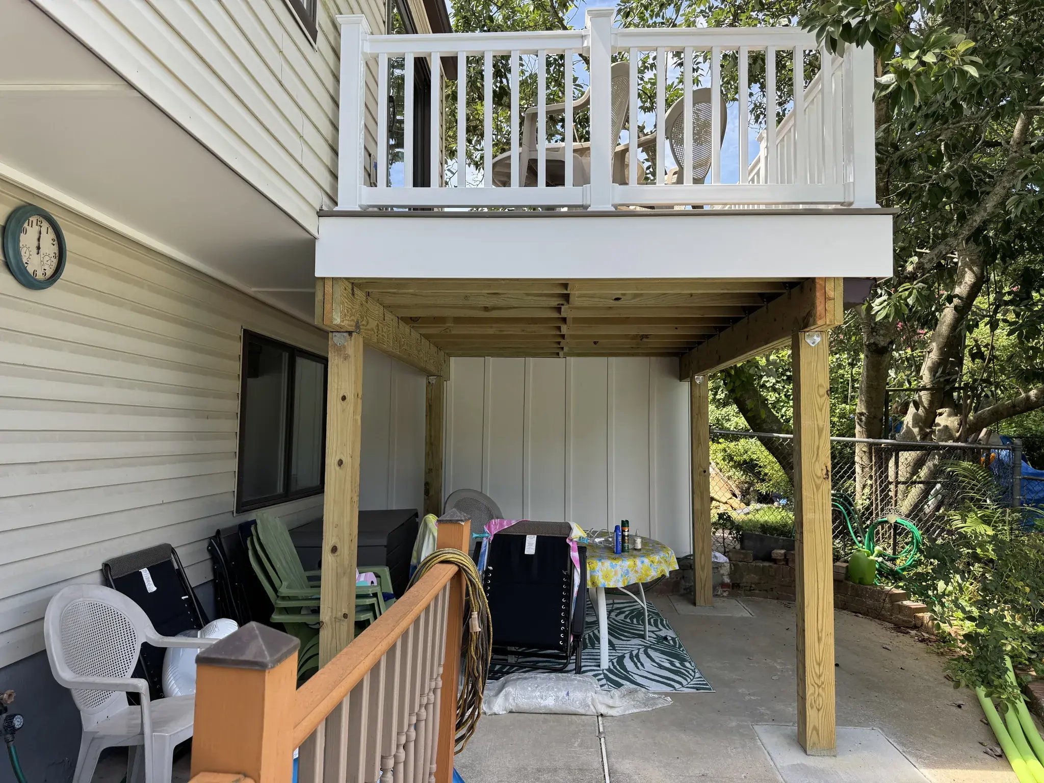 New deck over the back patio