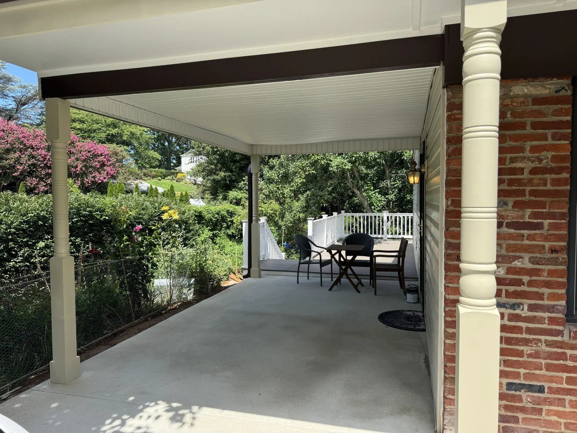 Carport with new posts and a new concrete slab