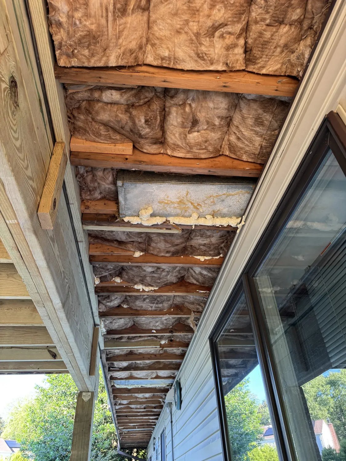 Soffit opened up under the overhang during repairs